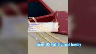 Real 18k Gold Diamond Bracelet Luxury Custom Jewelry