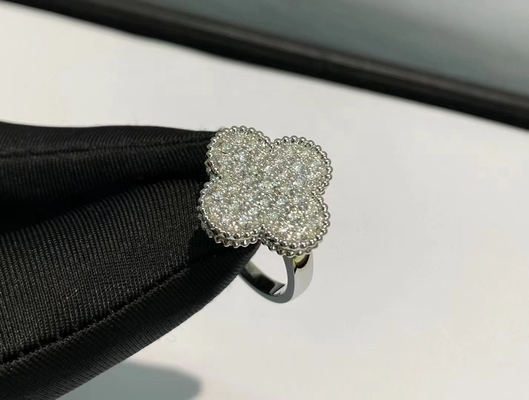 Authentic Custom Brand Magic  Ring 18K White Gold Diamond Paved