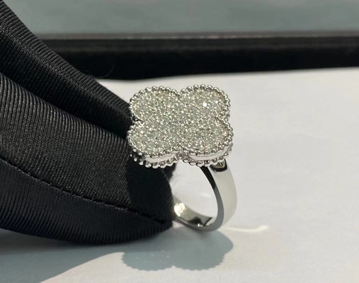 Authentic Custom Brand Magic  Ring 18K White Gold Diamond Paved