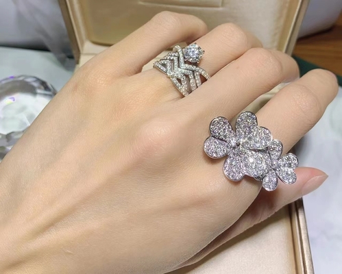 18k Rose Gold Custom Brand Frivole Rings 112 diamonds Frivole Between The Finger Ring OEM