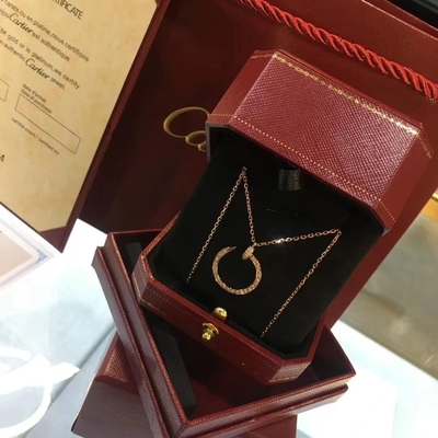 Unisex 18k Gold Cartier Juste Un Clou Necklace Pave Diamond Round Brilliant Cut