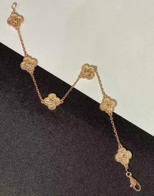 Sweet Alhambra VCA 6 Motif Bracelet 18K Rose Gold 17cm Chain length