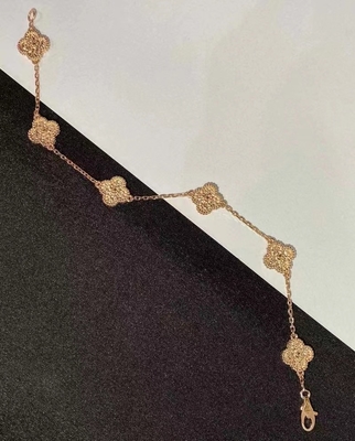 Sweet Alhambra VCA 6 Motif Bracelet 18K Rose Gold 17cm Chain length
