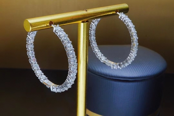 18K Gold Diamond Earrings luxury diamond jewelry for sale hoop earrings with diamonds