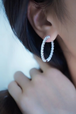 18K Gold Diamond Earrings luxury diamond jewelry for sale hoop earrings with diamonds