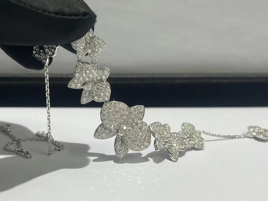 Custom 18k White Gold Diamond Necklace Caresse D' OrchidéEs Par Superclone Cartier Jewelry