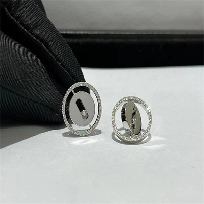 Custom 18k White Gold Diamond Earrings Messika Diamond Earrings For Women