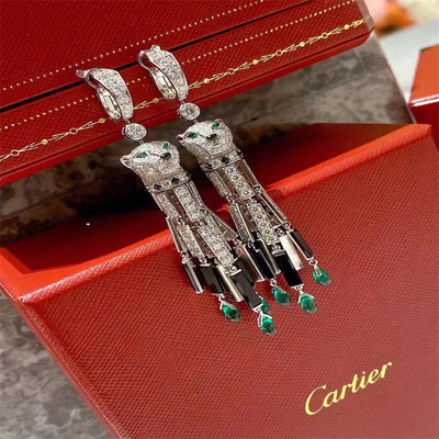 Custom Jewelry Diamond 18k Gold Stud Earrings Brand Panthere Earrings