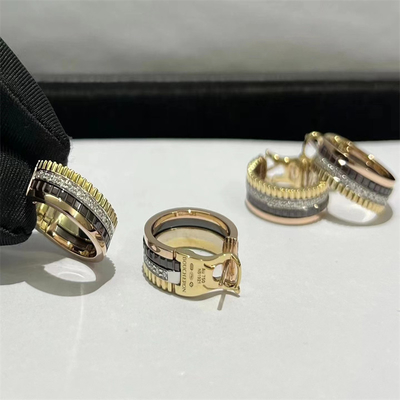 Custom VVS Diamond High End Gold Earrings Round Cut Gold Diamond Jewelry