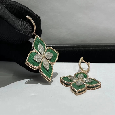 Custom 18 Karat Gold Diamond Earrings Meissika Arabic Wedding Engagement Jewelry