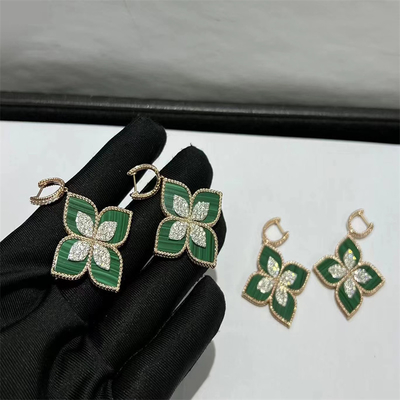 Custom 18 Karat Gold Diamond Earrings Meissika Arabic Wedding Engagement Jewelry