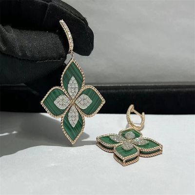 Custom 18 Karat Gold Diamond Earrings Meissika Arabic Wedding Engagement Jewelry