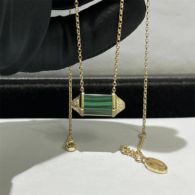 18k Cartier Jewelry Custom Jewelry Malachite Diamond Gold Necklace