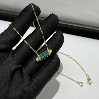 18k Brand Jewelry Custom Jewelry Malachite Diamond Gold Necklace