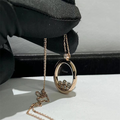 Women'S 18 Carat Gold Necklace 42cm Long With Diamond Arabic Jewelry