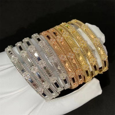 Solid Gold Custom Brand Jewelry 18k Rose Gold PerléE Sweet Clovers Bracelet gold jewelry