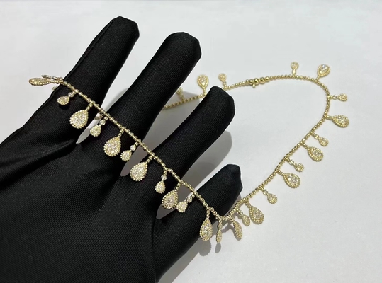 Customized 18K Gold Diamond Necklace Yellow Gold Boucheron Serpent Boheme Necklace