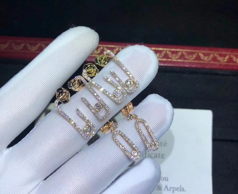custom real 18k gold Messika Fine Jewelry Brand Wedding Bands Diamond Studded Earrings