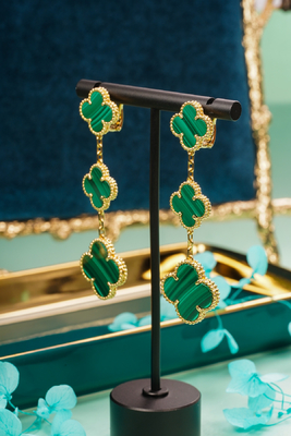 high end gold earrings van cleef gold alhambra 18 karat yellow gold earrings luxury gold jewelry