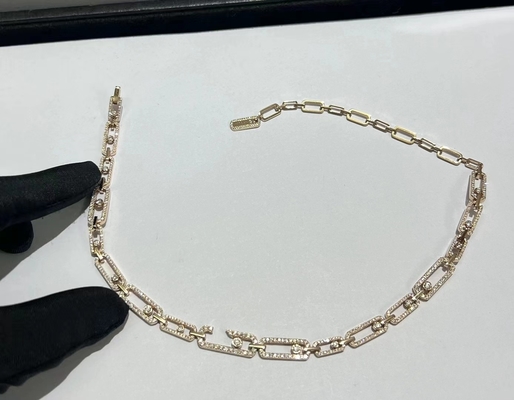 china jewelry factory 18k yellow gold diamond necklace Messika high brand jewelry