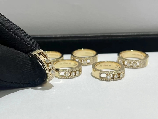 China Jewelry Factory custom Messika Luxury Brand Jewelry 18k Gold Diamond Ring