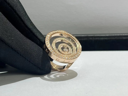 luxury manufacturer Chopard Happy Spirit Custom Jewelry Diamond Gold Ring