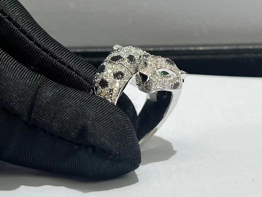 Brand 18k white Gold with Diamonds Panthere de Brand Ring