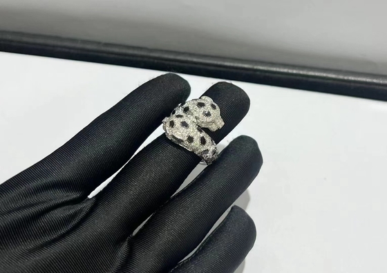 Brand 18k white Gold with Diamonds Panthere de Brand Ring