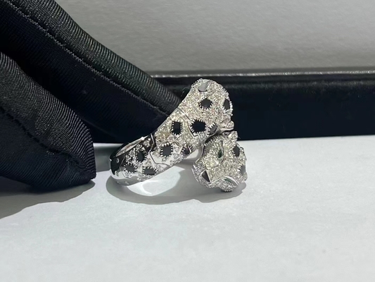 Brand 18k white Gold with Diamonds Panthere de Brand Ring