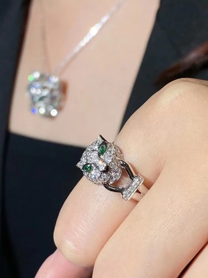 Brand Tiger 18k White Gold Diamond Ring Luxurious Fine Jewelry Manufacturer