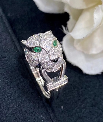 Cartier Tiger 18k White Gold Diamond Ring Luxurious Fine Jewelry Manufacturer