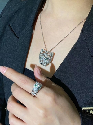 Brand Tiger 18k White Gold Diamond Ring Luxurious Fine Jewelry Manufacturer