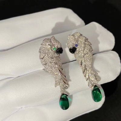 Unique Cartier Jewelry 18K Gold Diamonds Earrings Excellent Quality