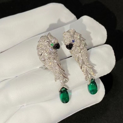 Unique Brand Jewelry 18K Gold Diamonds Earrings Excellent Quality