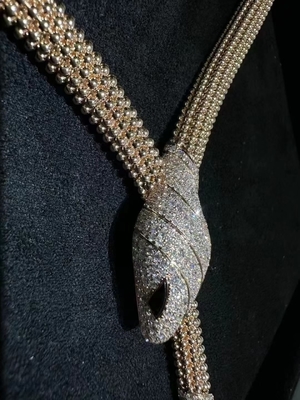 Medium Size 18K Gold Necklace Lightweight Sapphire Luxury Brand Jewelry