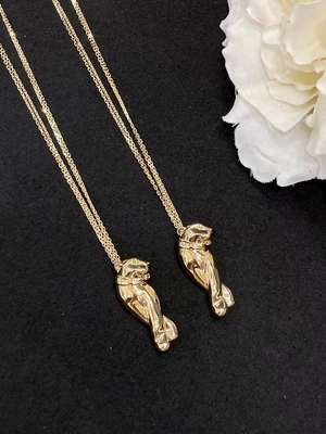 Matte Jewelry 18K Gold Necklace With Medium Diamonds 1pcs MOQ