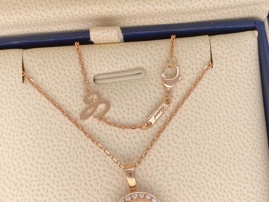 Unisex Chopard 18K Rose Gold Diamond Necklace Gold Jewelry Gorgeous Designs