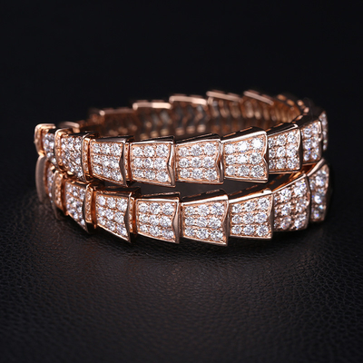 VS Clarity 18K Gold Link Diamond Bracelet  Serpenti Style