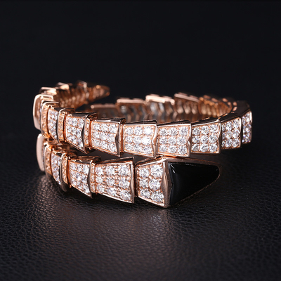 VS Clarity 18K Gold Link Diamond Bracelet  Serpenti Style