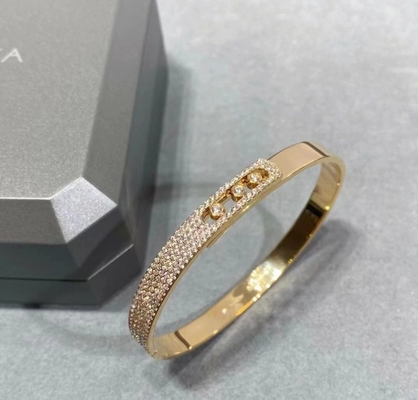 Luxury Brand 18K Gold Diamond Bracelet Chic Elegant AU750 Gold Move Bracelet