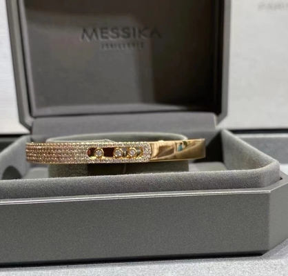 Luxury Brand 18K Gold Diamond Bracelet Chic Elegant AU750 Gold Move Bracelet