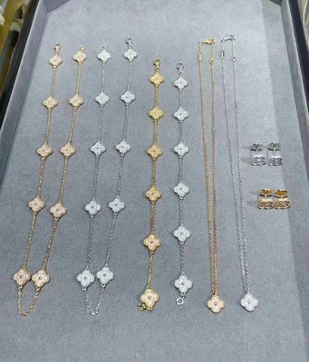 Wedding Van Cleef Jewelry 18K Yellow Gold Diamond Necklace