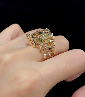 OEM ODM 18K Gold Diamond Ring Panther Ring Jaguar Ring Tiger Ring custom