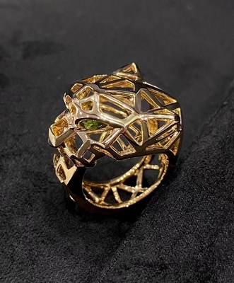 OEM ODM 18K Gold Diamond Ring Panther Ring Jaguar Ring Tiger Ring custom