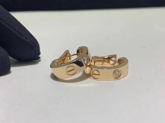 18k Gold Cartier Diamond Earrings Custom Vintage Style
