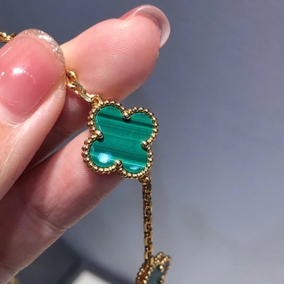18k Gold Diamonds Jewelry Custom Brand Four Leaf Clover Bracelet
