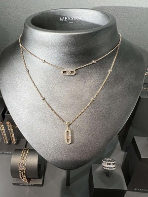 Jewelry Collection 18K Gold Diamond Necklace AU750 Gold Jewelry Chinese Manufacturer
