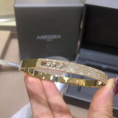 High Polish Finish Luxury Diamond Bracelet with Round Diamond Cut Luxury Brands Jewelry Factory