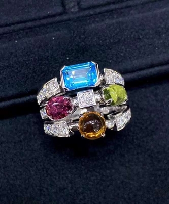 Luxurious Mirror Brand 18K Gold Diamond Ring Made In China Jewelry Factory