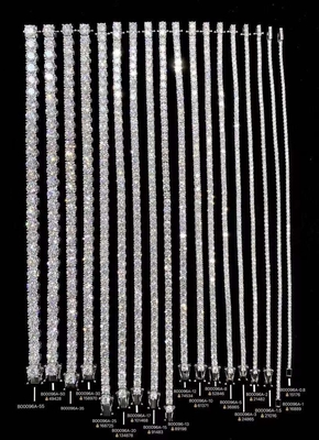 Polished 18K Gold Round Diamond Bracelet , Lobster Claw Clasp Tennis Chain Jewelry